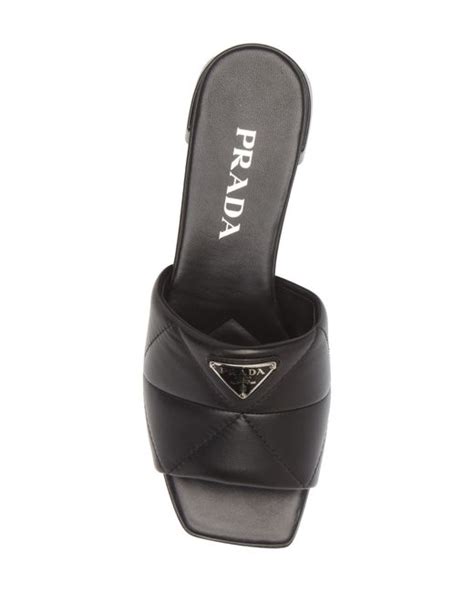 prada velvet slide sandals|Prada diagram platform sandal.